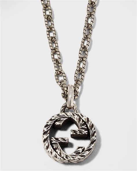 gucci interlocking chain necklace|interlocking g necklace in silver.